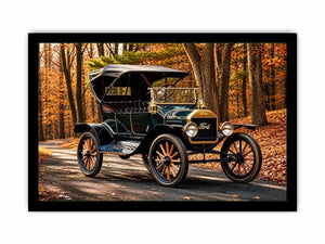 Vintage Ford in autumn forest setting