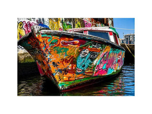Boat Graffiti Canvas Print