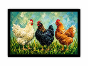 Three Little Hens Canvas Print