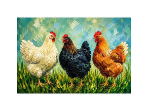 Three Little Hens Canvas Print