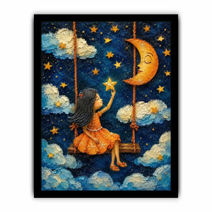 Stars Swing kids nursery Canvas Print