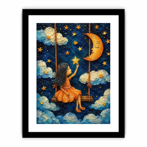 Stars Swing kids nursery Canvas Print