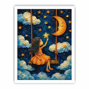 Stars Swing kids nursery Canvas Print