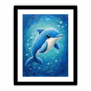Cartoon Dolphin kids nursery Canvas Print