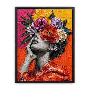 Flower Head Girl Canvas Print