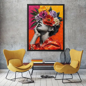 Flower Head Girl Canvas Print