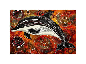 Dolphin Dot Canvas Print