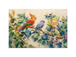 Bird On Eucalyptus Canvas Print