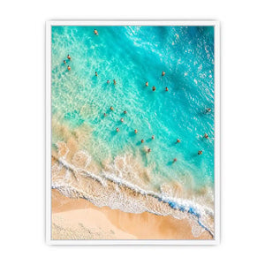 Swimming on Beach Canvas Print