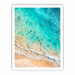 Swimming on Beach Canvas Print