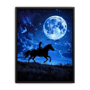 Riding Horse Moon Canvas Print