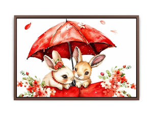 Watercolor Bunnies Canvas Print