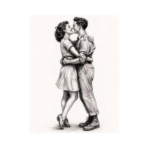 Couple Kiss Canvas Print