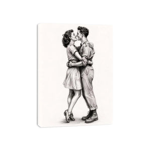 Couple Kiss Canvas Print