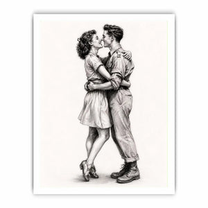 Couple Kiss Canvas Print