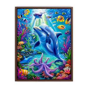 Joyful Dolphin Canvas Print