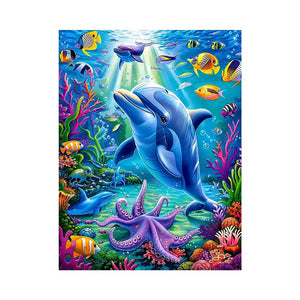 Joyful Dolphin Canvas Print