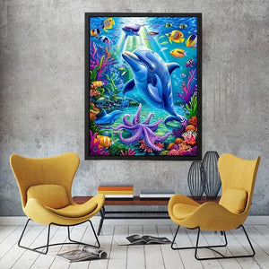 Joyful Dolphin Canvas Print