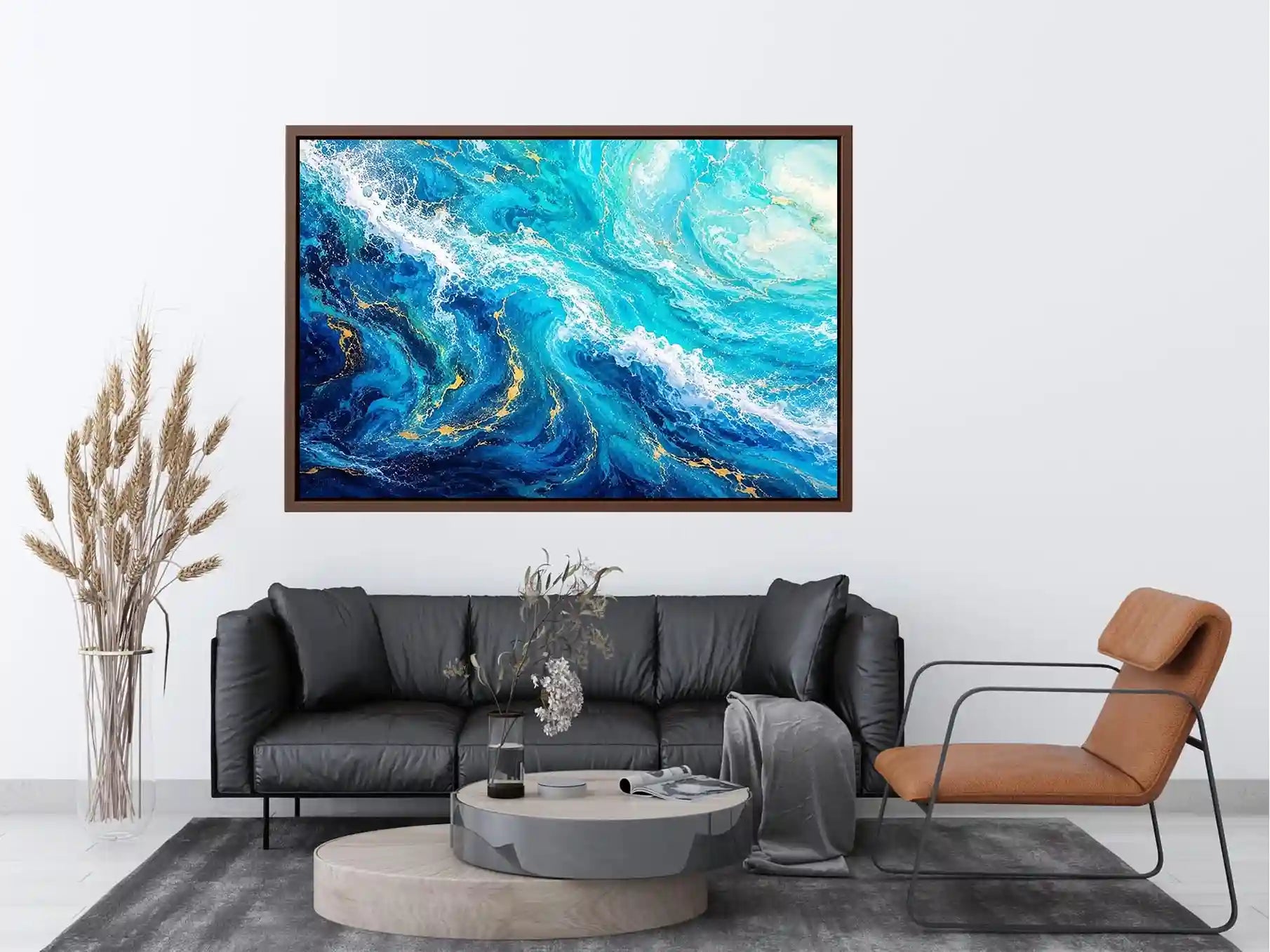 Teal ocean Canvas Print