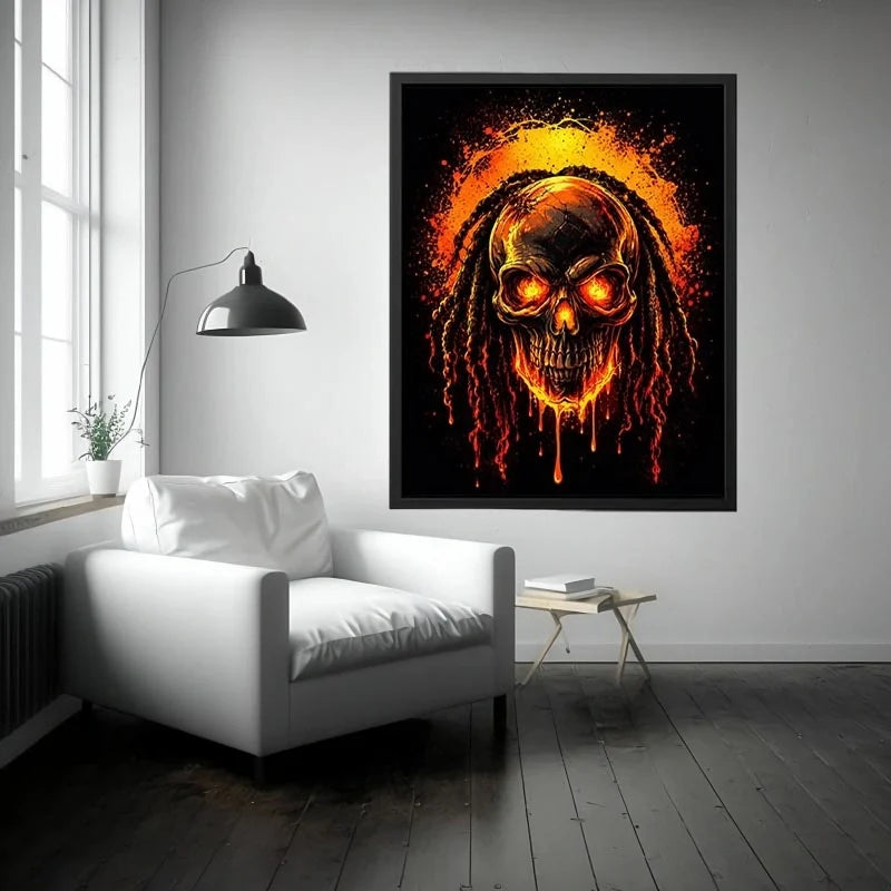Fire Skull Canvas Print