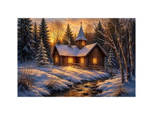 Chruch In Woods Canvas Print