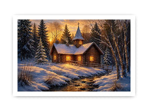 Chruch In Woods Canvas Print