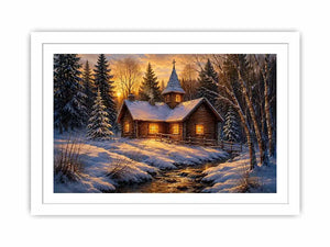 Chruch In Woods Canvas Print