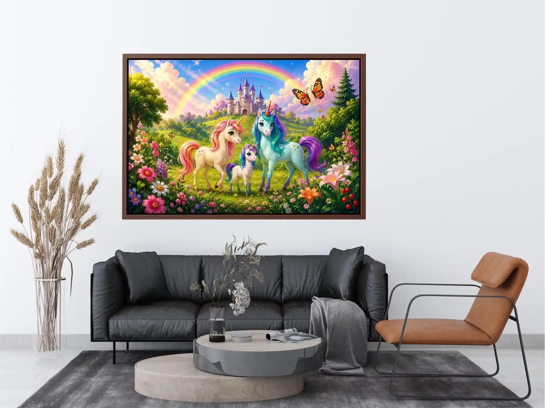 Three Unicorns kids nursery Canvas Print