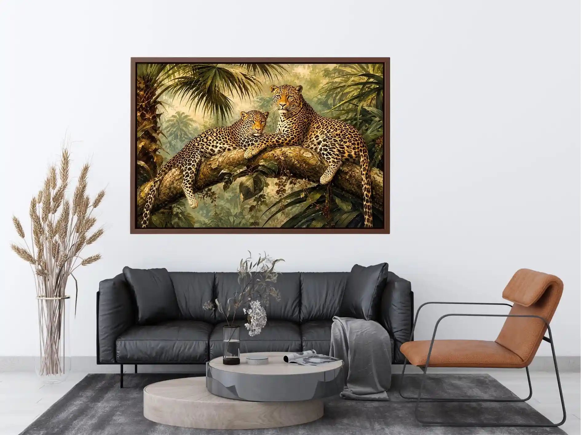 Two Leopards Canvas Print