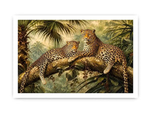 Two Leopards Canvas Print