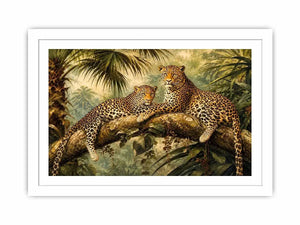 Two Leopards Canvas Print