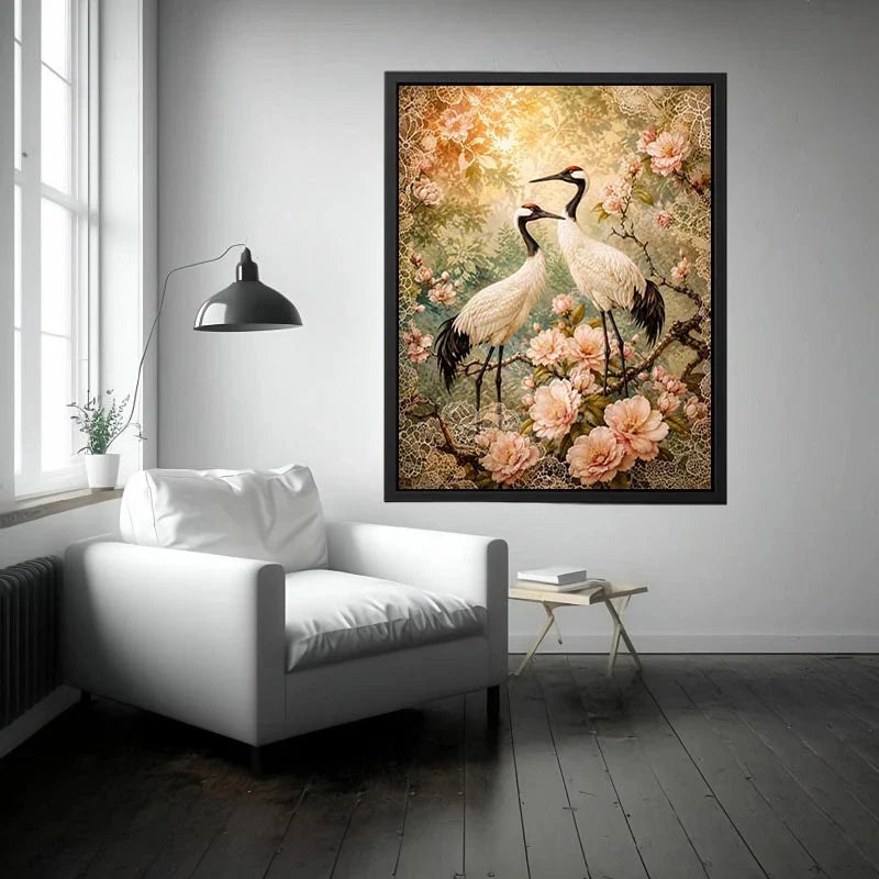 White Cranes Canvas Print