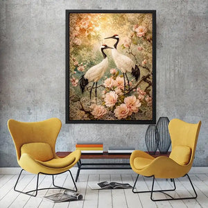 White Cranes Canvas Print