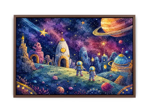 Space Adventure kids nursery Canvas Print