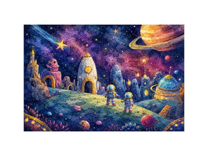 Space Adventure kids nursery Canvas Print