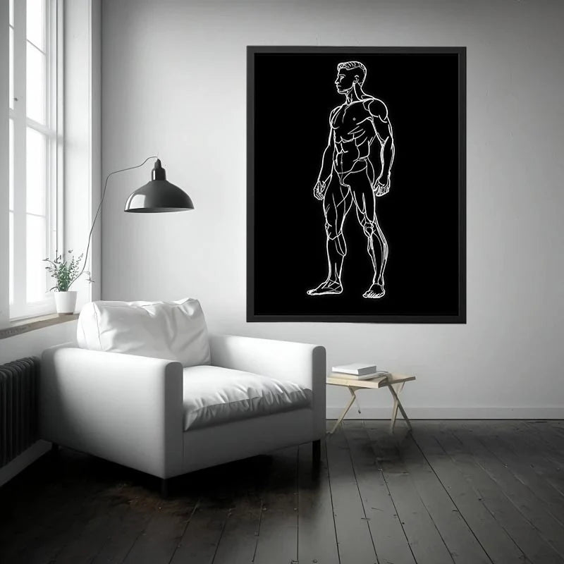 Standing Tall man line Canvas Print