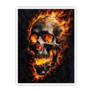 Skull on Fire Canvas Print