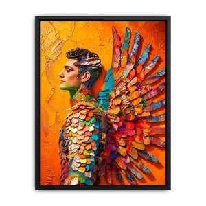 Colorful fantasy armor and wings portrait