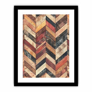 Colorful Herringbone Lllustration framed Print