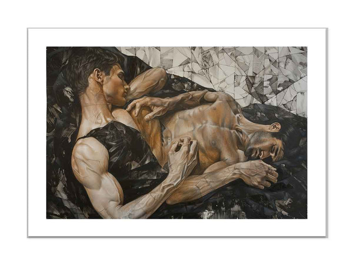 Homoerotic Painting framed Print