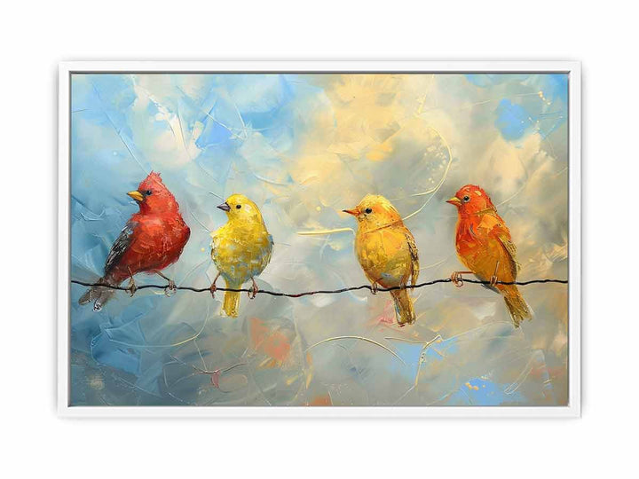 Birds painting on wire Painting