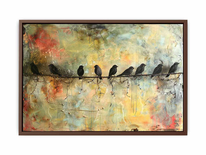 Birds  on wire Art Painting