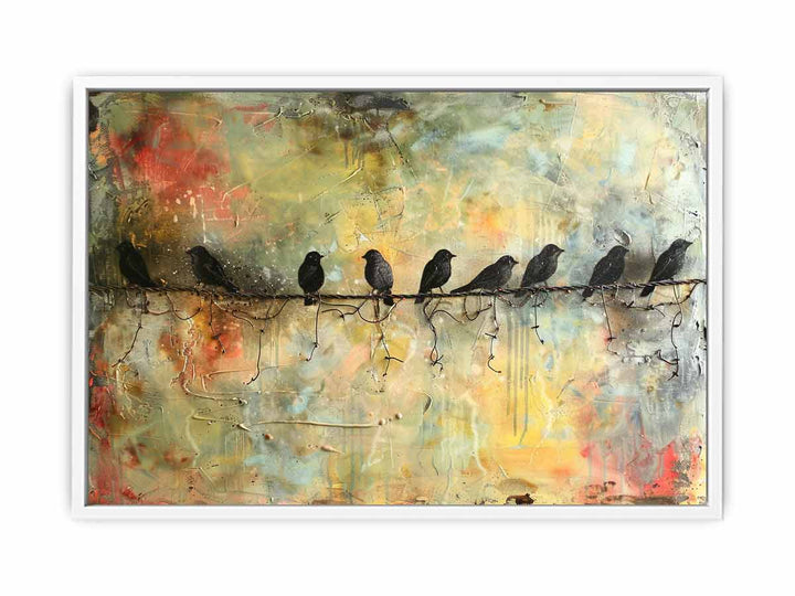 Birds  on wire Art Painting