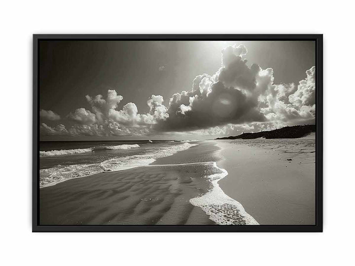 Black & White Beach canvas Print