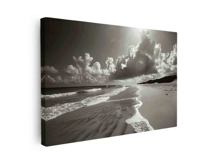 Black & White Beach canvas Print