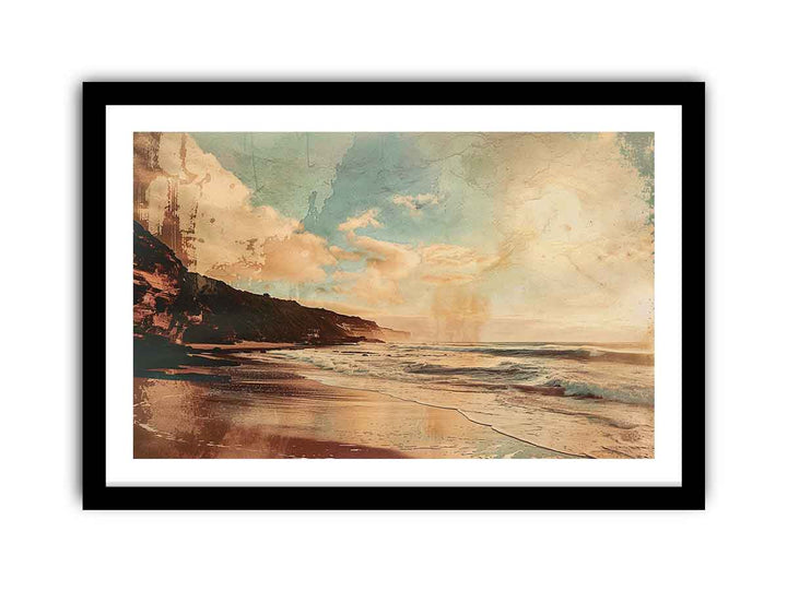 Vintage Beach Art framed Print