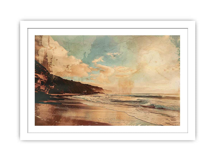 Vintage Beach Art framed Print