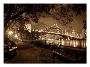 Story Bridge at Night Sepia