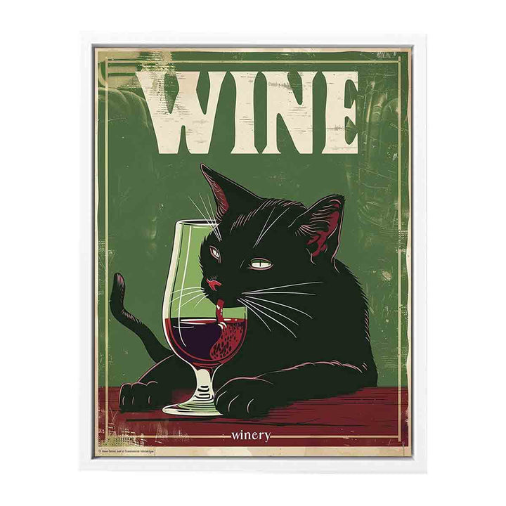 A black cat drinking red wine Painting