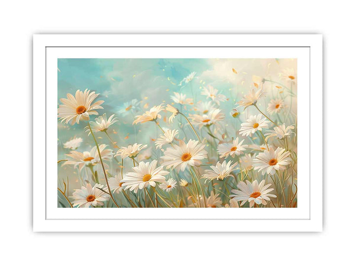 Daisies Flower Art framed Print